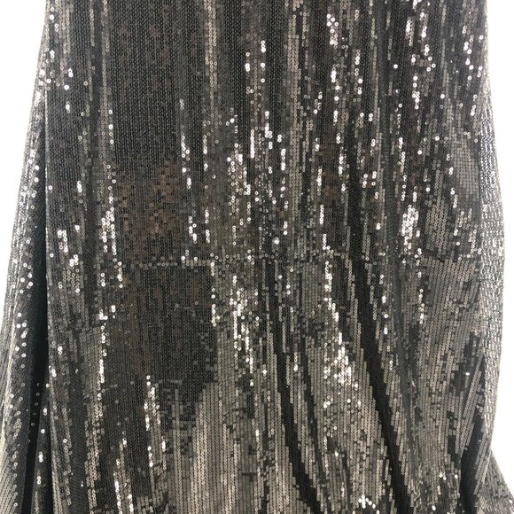 ARIEL SEQUIN BACKLESS GOWN DRESS Black Maxi Gown Large NWT *flaw* $345 - Picture 8 of 9